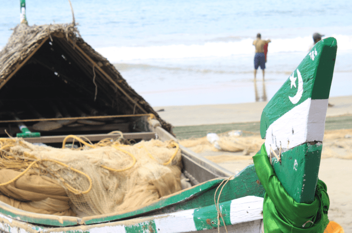 Fishing boat in Kovalam, Kerala
